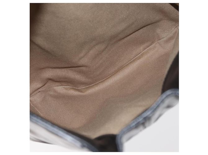 Borsa a tracolla CARTIER in pelle verniciata marrone argento Auth bs34832A - vista 11