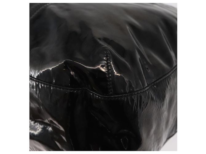 Borsa a tracolla CARTIER in pelle verniciata marrone argento Auth bs34832A - vista 16