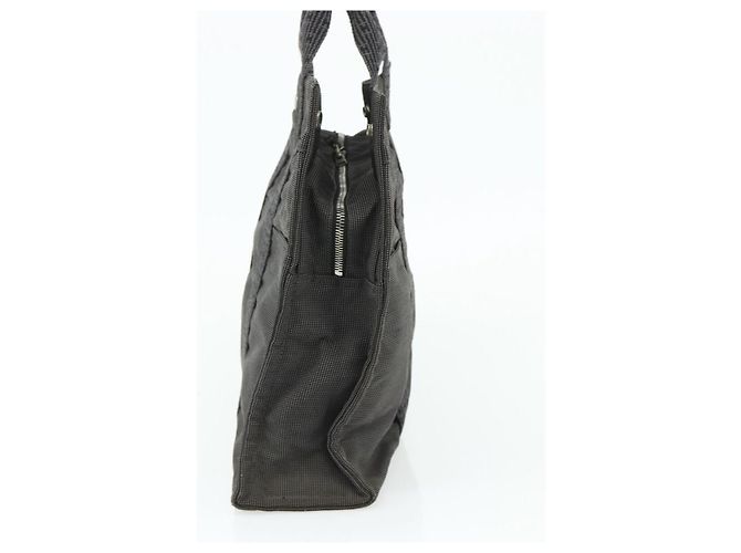 Hermès HERMES Her Line MM Handtasche Canvas Grau Silber Authentisch 178570 Braun - Ansicht 4