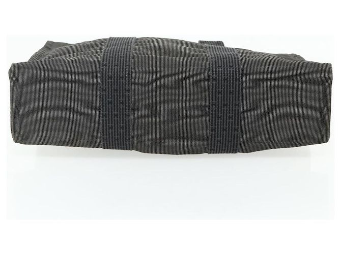 Hermès HERMES Her Line MM Handtasche Canvas Grau Silber Authentisch 178570 Braun - Ansicht 5