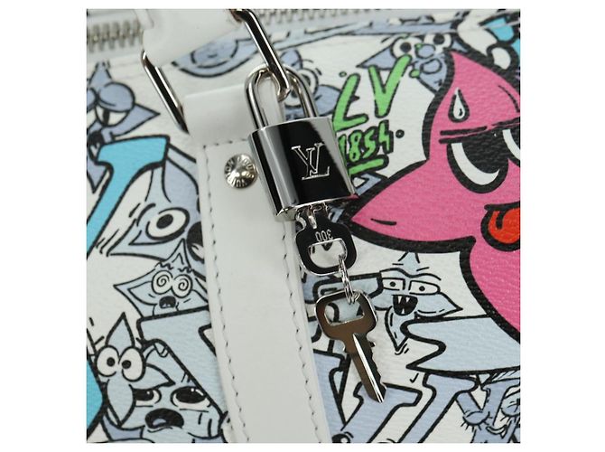 LOUIS VUITTON Monogram Comics Keepall Bandouliere 50 Borsa M21863 Auth 177344SAM Bianco - vista 10