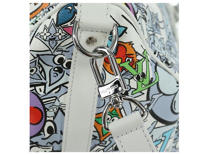LOUIS VUITTON Monogram Comics Keepall Bandouliere 50 Borsa M21863 Auth 177344SAM Bianco - vista 22
