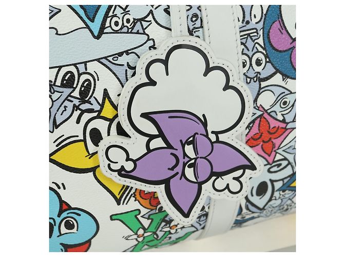 LOUIS VUITTON Monogram Comics Keepall Bandouliere 50 Borsa M21863 Auth 177344SAM Bianco - vista 23