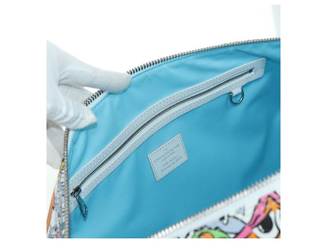 LOUIS VUITTON Monogram Comics Keepall Bandouliere 50 Borsa M21863 Auth 177344SAM Bianco - vista 29