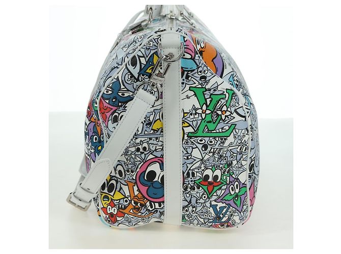 LOUIS VUITTON Monogram Comics Keepall Bandouliere 50 Borsa M21863 Auth 177344SAM Bianco - vista 3