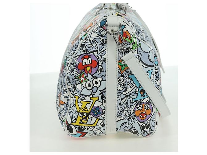 LOUIS VUITTON Monogram Comics Keepall Bandouliere 50 Borsa M21863 Auth 177344SAM Bianco - vista 4