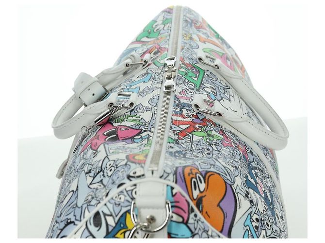 LOUIS VUITTON Monogram Comics Keepall Bandouliere 50 Borsa M21863 Auth 177344SAM Bianco - vista 7