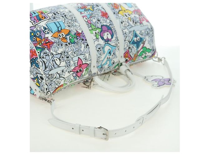LOUIS VUITTON Monogram Comics Keepall Bandouliere 50 Borsa M21863 Auth 177344SAM Bianco - vista 9