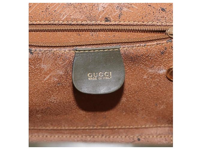 Borsa GUCCI in pelle 2way Khaki Gold Auth 178640 D'oro Cachi - vista 20