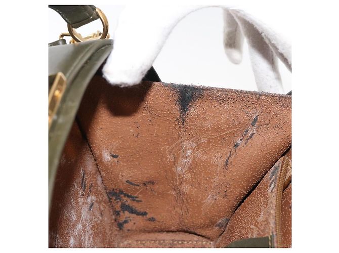 Borsa GUCCI in pelle 2way Khaki Gold Auth 178640 D'oro Cachi - vista 21