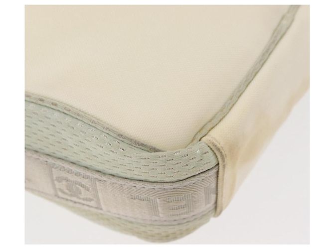 Borsa a tracolla CHANEL Sports Line Nylon Bianco Argento CC Auth bs34864 - vista 16