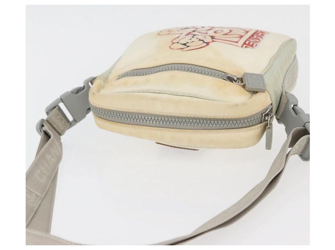 Borsa a tracolla CHANEL Sports Line Nylon Bianco Argento CC Auth bs34864 - vista 6