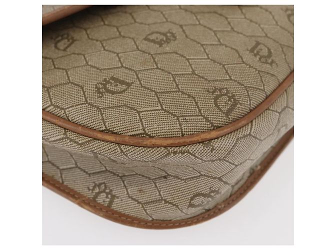 Christian Dior Honeycomb Canvas Schultertasche PVC Beige Gold Auth bs35012 Golden - Ansicht 10