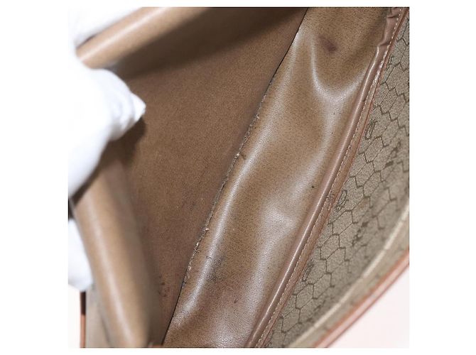 Christian Dior Honeycomb Canvas Schultertasche PVC Beige Gold Auth bs35012 Golden - Ansicht 12