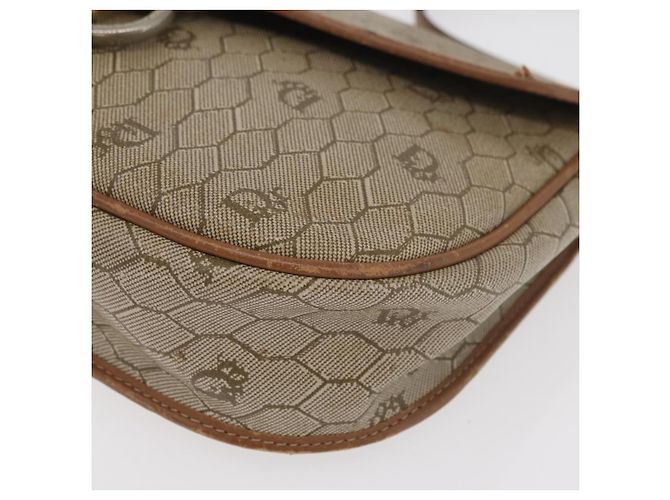 Christian Dior Honeycomb Canvas Schultertasche PVC Beige Gold Auth bs35012 Golden - Ansicht 14