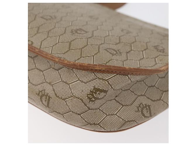 Christian Dior Honeycomb Canvas Schultertasche PVC Beige Gold Auth bs35012 Golden - Ansicht 16