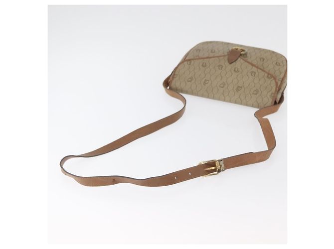 Christian Dior Honeycomb Canvas Schultertasche PVC Beige Gold Auth bs35012 Golden - Ansicht 8