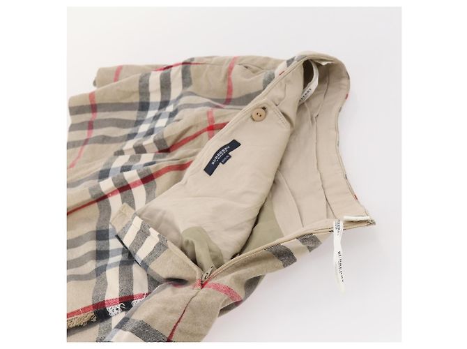 Falda BURBERRY Nova Check de algodón Beige Auth 175668A - vista 10