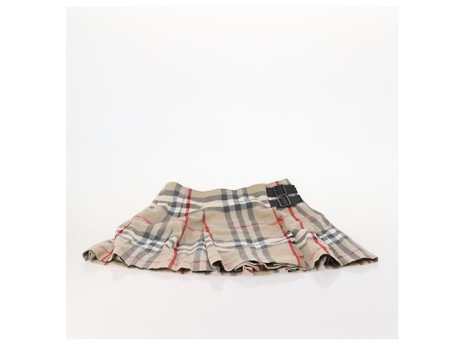 Falda BURBERRY Nova Check de algodón Beige Auth 175668A - vista 6