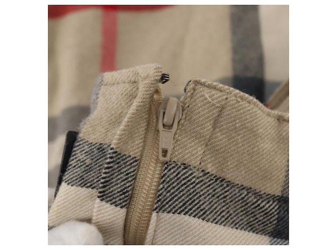 Falda BURBERRY Nova Check de algodón Beige Auth 175668A - vista 9