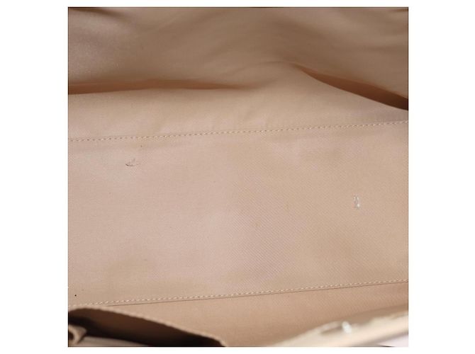Bolso Tote Christian Dior Trotter Canvas Beige Plata Auth 179002A - vista 11