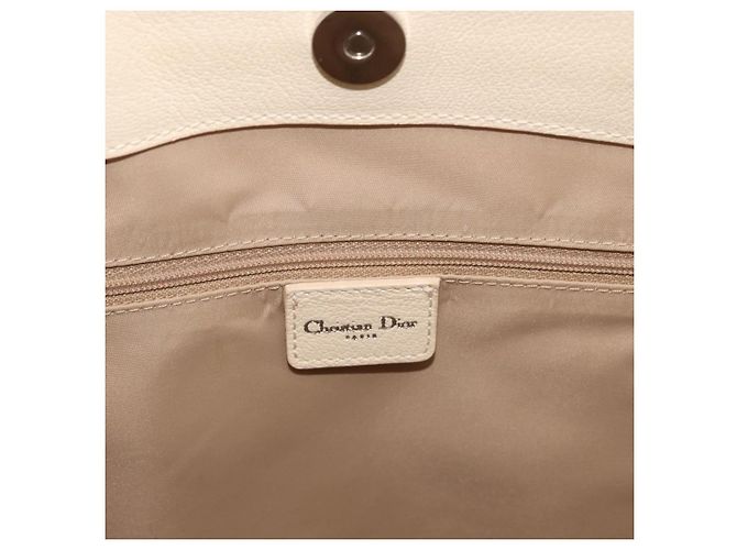 Bolso Tote Christian Dior Trotter Canvas Beige Plata Auth 179002A - vista 18