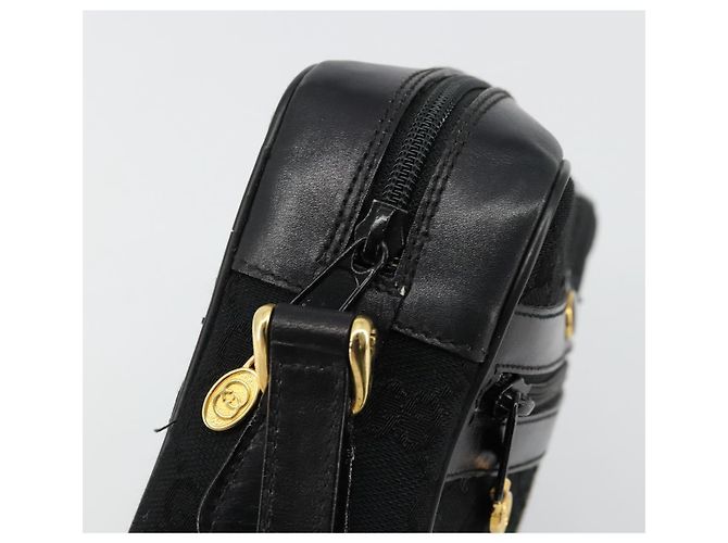 Borsa a tracolla GUCCI GG Canvas Web Sherry Line Nera Rossa Verde Auth 178590A Nero Rosso - vista 10