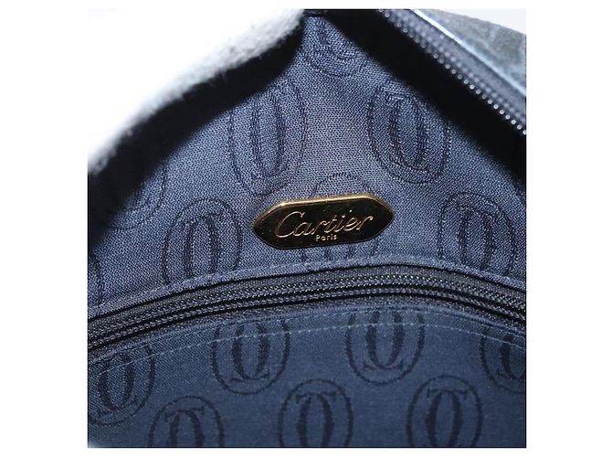 Borsa a Spalla CARTIER in Pelle Blu Navy e Oro Auth bs34907 D'oro - vista 11