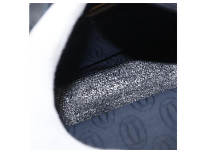 Borsa a Spalla CARTIER in Pelle Blu Navy e Oro Auth bs34907 D'oro - vista 12