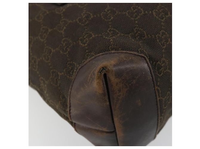 Borsa Tote GUCCI GG Canvas Marrone Argento 28892 Auth 177516 - vista 14