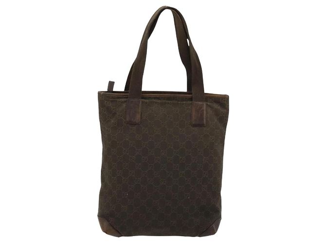 Borsa Tote GUCCI GG Canvas Marrone Argento 28892 Auth 177516 - vista 2