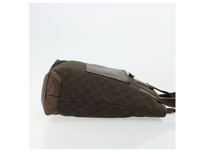 Borsa Tote GUCCI GG Canvas Marrone Argento 28892 Auth 177516 - vista 3