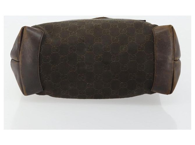 Borsa Tote GUCCI GG Canvas Marrone Argento 28892 Auth 177516 - vista 5