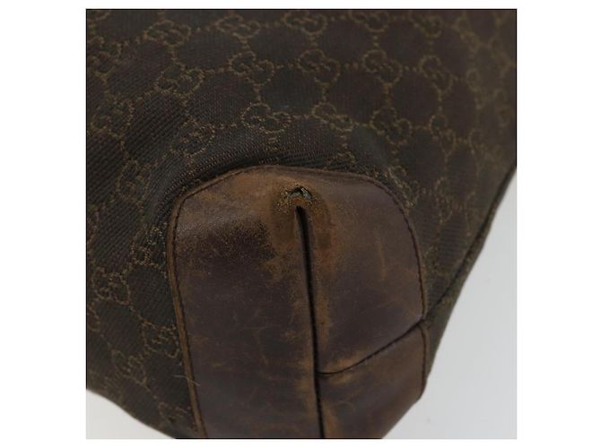 Borsa Tote GUCCI GG Canvas Marrone Argento 28892 Auth 177516 - vista 9