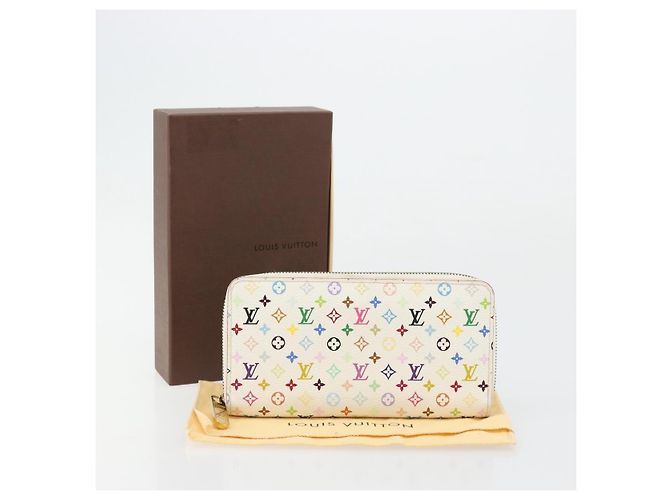 LOUIS VUITTON Monogram Multicolor Zippy Wallet White M60241 LV Auth 178601A Bianco - vista 12