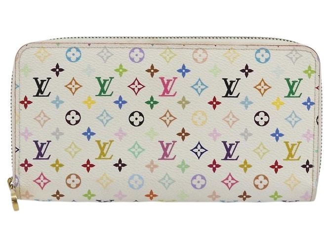 LOUIS VUITTON Monogram Multicolor Zippy Wallet White M60241 LV Auth 178601A Bianco - vista 13