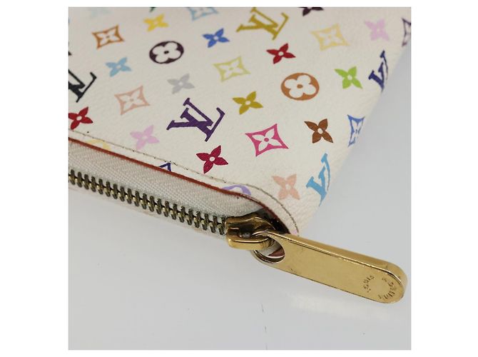 LOUIS VUITTON Monogram Multicolor Zippy Wallet White M60241 LV Auth 178601A Bianco - vista 15