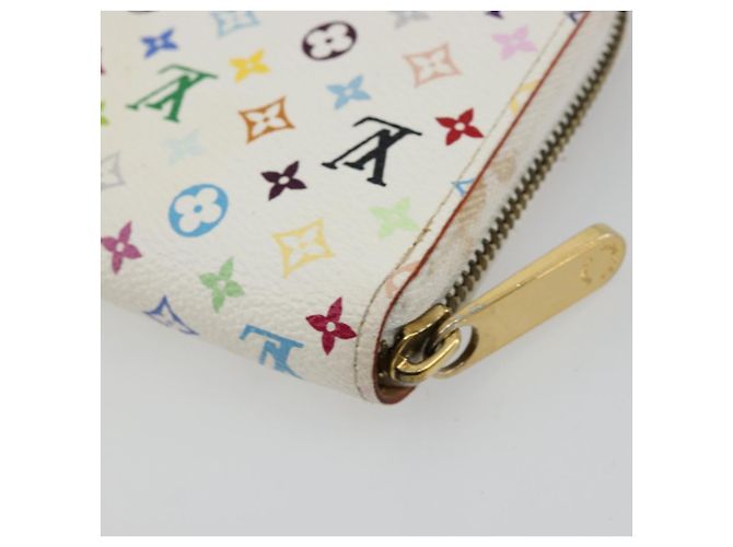 LOUIS VUITTON Monogram Multicolor Zippy Wallet White M60241 LV Auth 178601A Bianco - vista 16