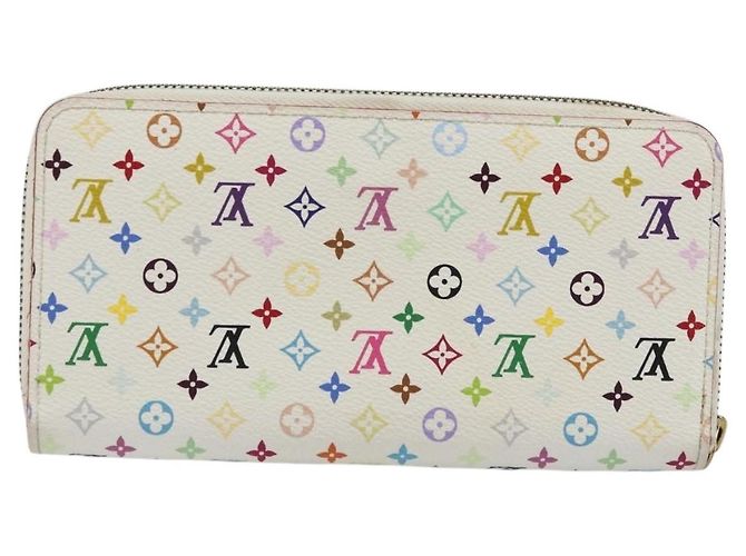 LOUIS VUITTON Monogram Multicolor Zippy Wallet White M60241 LV Auth 178601A Bianco - vista 2