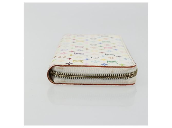LOUIS VUITTON Monogram Multicolor Zippy Wallet White M60241 LV Auth 178601A Bianco - vista 3