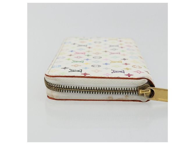 LOUIS VUITTON Monogram Multicolor Zippy Wallet White M60241 LV Auth 178601A Bianco - vista 4