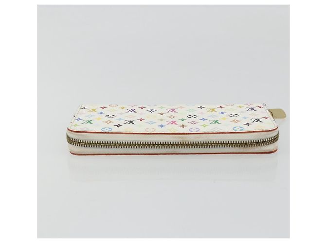 LOUIS VUITTON Monogram Multicolor Zippy Wallet White M60241 LV Auth 178601A Bianco - vista 5
