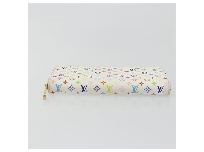 LOUIS VUITTON Monogram Multicolor Zippy Wallet White M60241 LV Auth 178601A Bianco - vista 6