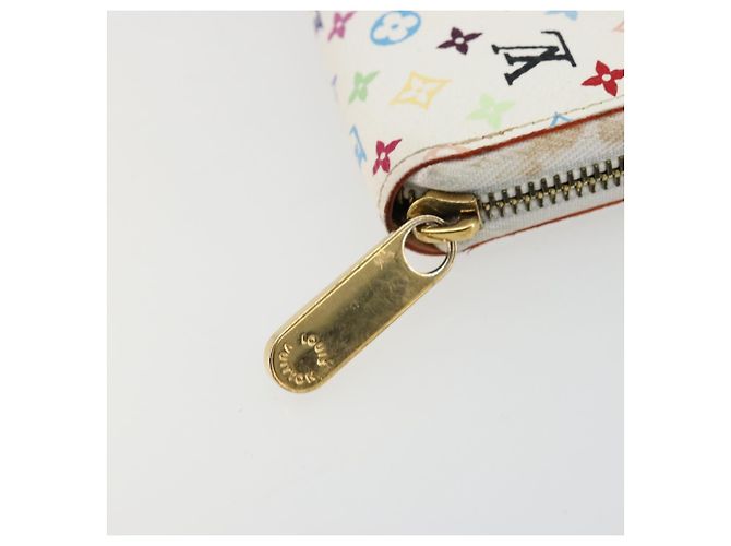 LOUIS VUITTON Monogram Multicolor Zippy Wallet White M60241 LV Auth 178601A Bianco - vista 7