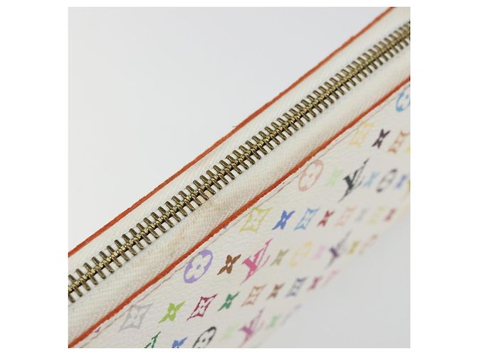 LOUIS VUITTON Monogram Multicolor Zippy Wallet White M60241 LV Auth 178601A Bianco - vista 8