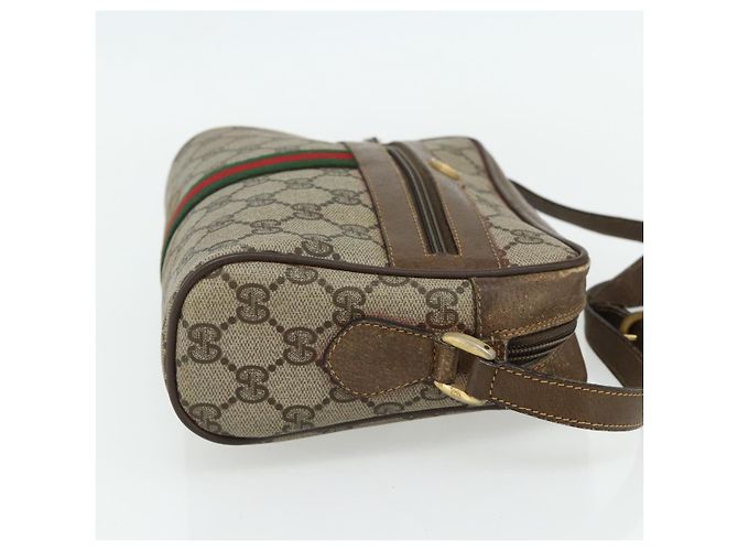 Sac GUCCI GG Supreme Web Sherry Line en PVC Beige Or 904 02 004 Auth 178513 Doré - vue 4