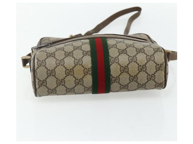 Sac GUCCI GG Supreme Web Sherry Line en PVC Beige Or 904 02 004 Auth 178513 Doré - vue 5