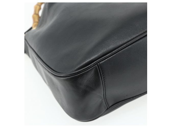 Borsa a Spalla GUCCI Bamboo in Pelle 2way Nero Oro 001 3444 1638 Auth bs34925 D'oro - vista 10