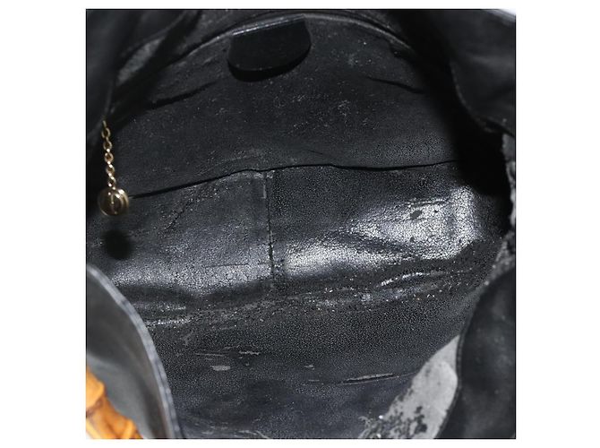Borsa a Spalla GUCCI Bamboo in Pelle 2way Nero Oro 001 3444 1638 Auth bs34925 D'oro - vista 11