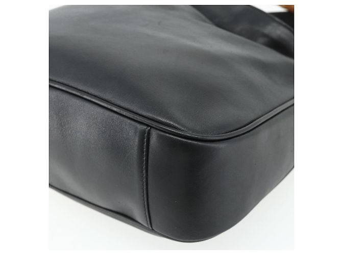 Borsa a Spalla GUCCI Bamboo in Pelle 2way Nero Oro 001 3444 1638 Auth bs34925 D'oro - vista 17